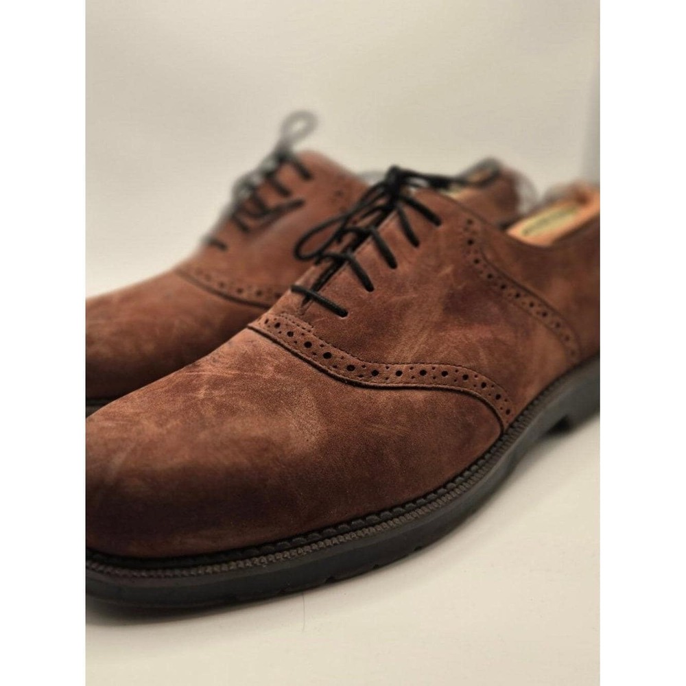 Dockers Oxford Shoes Mens 10.5M Brown Suede Brogue Lace Up Dress Casual (S6)